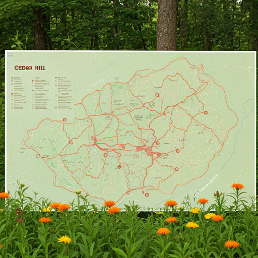 Image of Cedar Hill Hiking Map